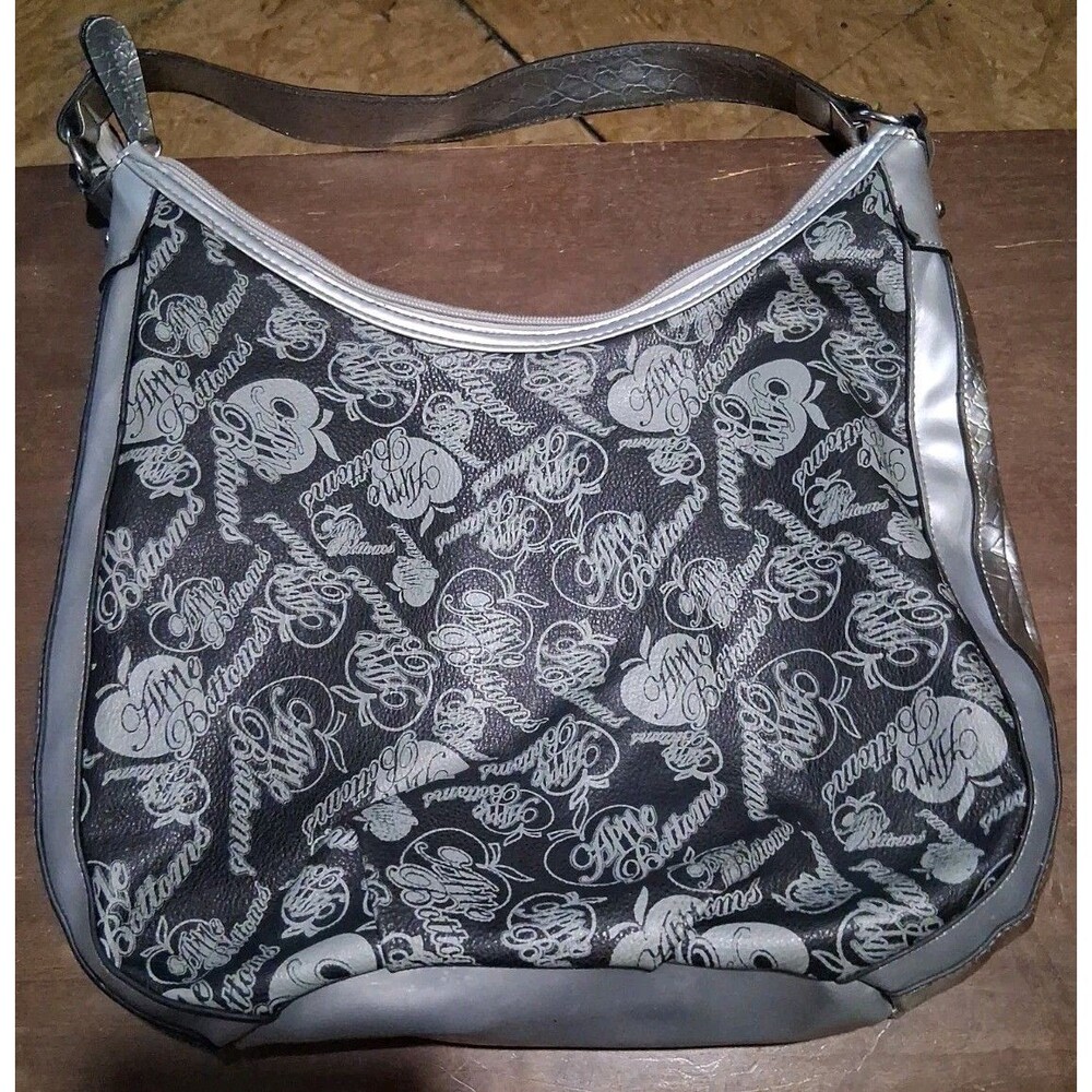 Vntg Apple Bottoms Hobo Satchel Rare Purse Silver Nelly's Brand - Picture 2 of 9